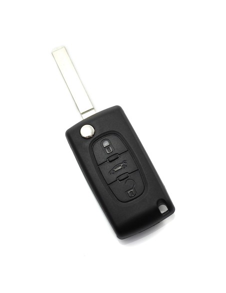 |AutoNeo.roCitroen / Peugeot 307 - Carcasa tip cheie briceag 3 butoane, lama VA2-SH3, cu suport baterie, buton portbagaj