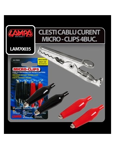 |AutoNeo.roCleme de precizie pentru tester acumulator Micro-Clips 4buc 4,5cm