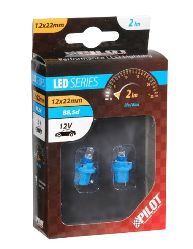|AutoNeo.roBec tip LED 12V iluminat bord soclu plastic B8,5d 2buc- Albastru