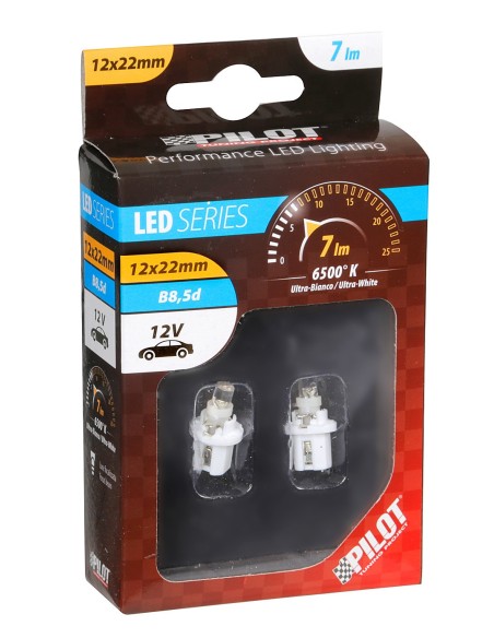 |AutoNeo.roBec tip LED 12V iluminat bord soclu plastic B8,5d 2buc - Alb