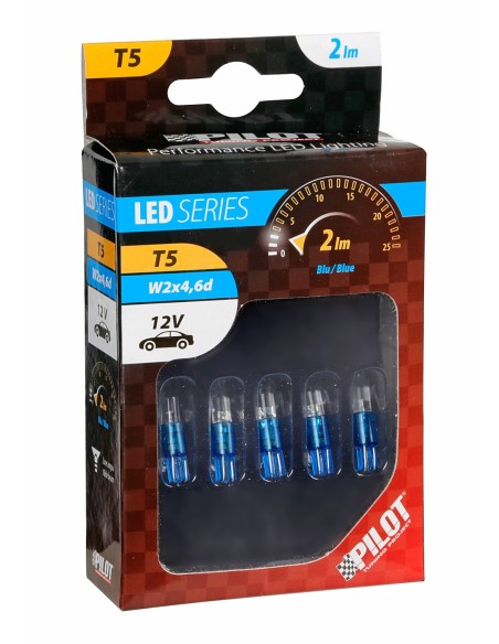 |AutoNeo.roBec tip LED 12V iluminat bord soclu pl. T5 W2x4,6d 5buc - Albast