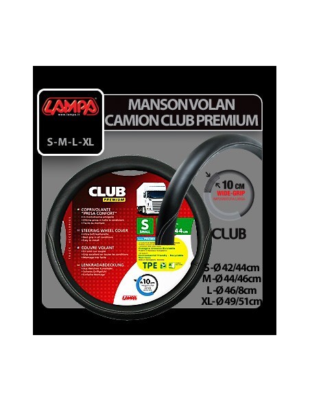 |AutoNeo.roManson volan camion Club premium - XL - Ø 49/51cm - Negru
