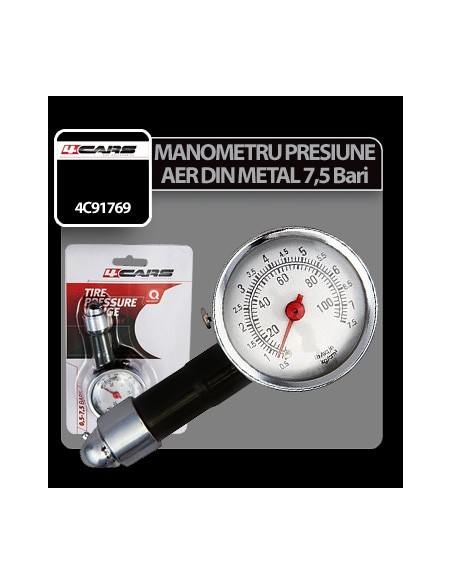 |AutoNeo.roManometru presiune aer din metal 7,5Bar 4Cars