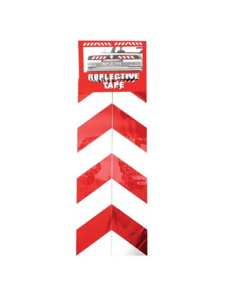 |AutoNeo.roAutocolant reflectorizant dungi 2buc - Rosu/Alb - 5x30cm