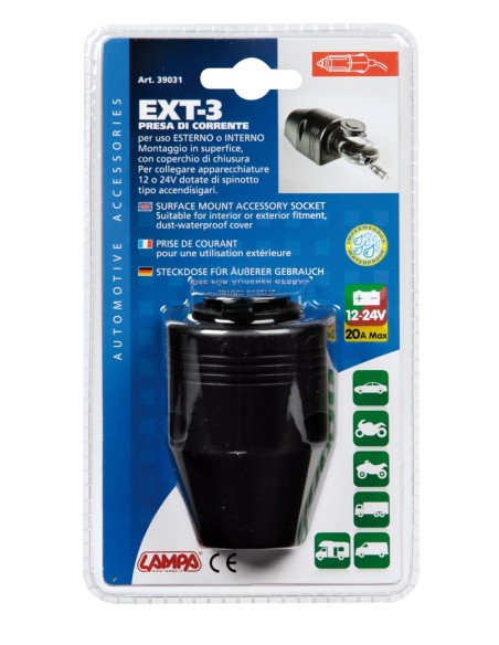 |AutoNeo.roPriza auto cu montare pe suprafata si soclu rezistent la apa Ext-3 - 12/24V