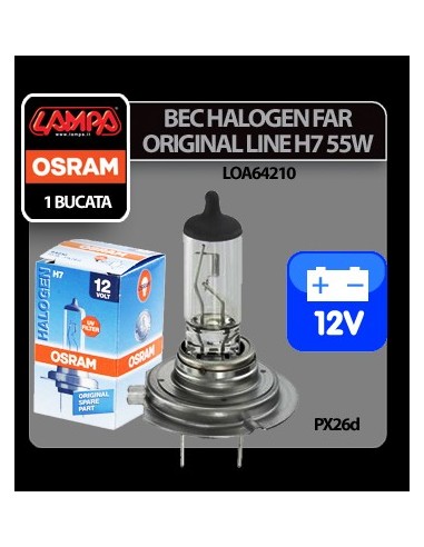|AutoNeo.roBec halogen 12V - H7 - 55W Original Line PX26d 1buc Osram
