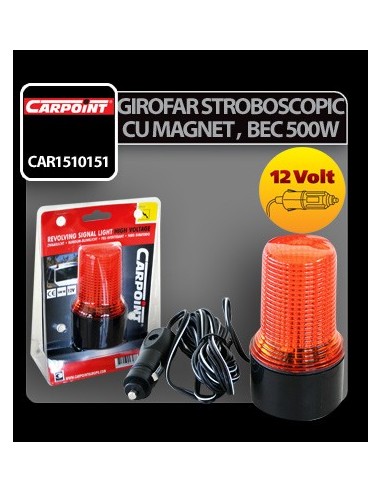 |AutoNeo.roGirofar stroboscopic mic galben cu magnet, 500W 12V