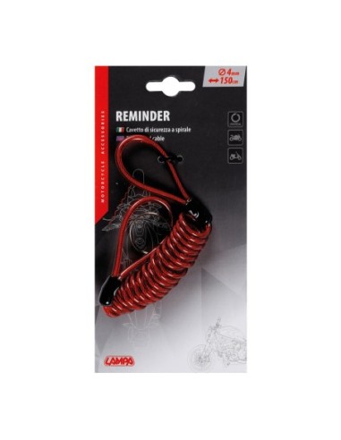 |AutoNeo.roCablu spiralat din otel Safety Reminder - 150cm - Rosu