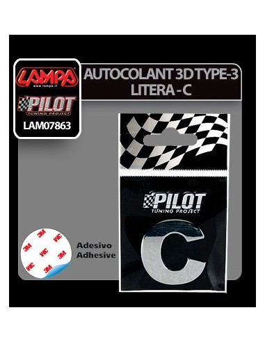 |AutoNeo.roAutocolant 3D crom Type-3 28mm litera - C