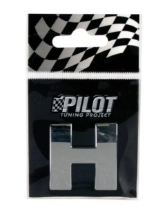 Autocolant 3D crom Type-3 28mm litera - H