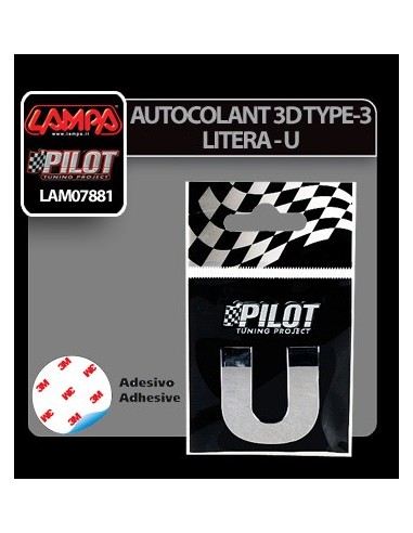 |AutoNeo.roAutocolant 3D crom Type-3 28mm litera - U