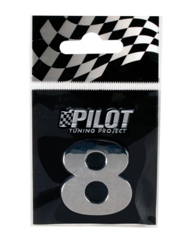 |AutoNeo.roAutocolant 3D crom Type-3 28mm cifra - " 8 "