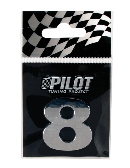 |AutoNeo.roAutocolant 3D crom Type-3 28mm cifra - " 8 "