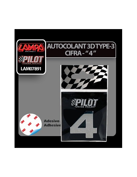 |AutoNeo.roAutocolant 3D crom Type-3 28mm cifra - " 4 "