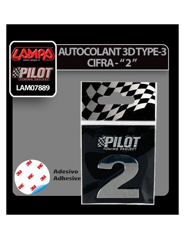 |AutoNeo.roAutocolant 3D crom Type-3 28mm cifra - " 2 "