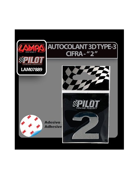 |AutoNeo.roAutocolant 3D crom Type-3 28mm cifra - " 2 "