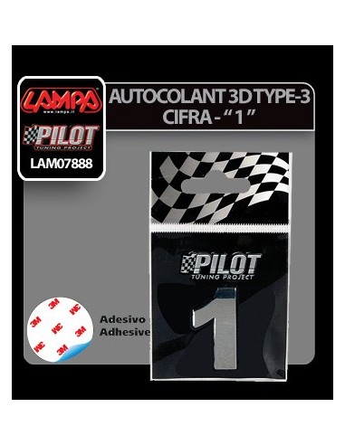 |AutoNeo.roAutocolant 3D crom Type-3 28mm cifra - " 1 "
