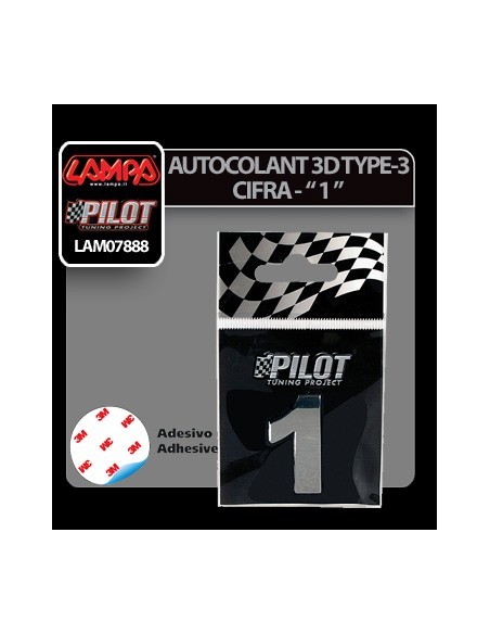 |AutoNeo.roAutocolant 3D crom Type-3 28mm cifra - " 1 "
