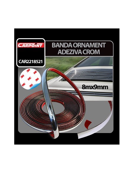 |AutoNeo.roBanda ornament crom adeziva Carpoint - 8m x 9mm