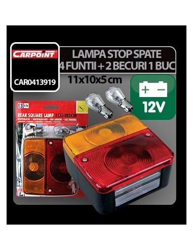 |AutoNeo.roLampa stop spate cu 4 functii + 2 becuri 11x10x5cm 1buc. - 12V