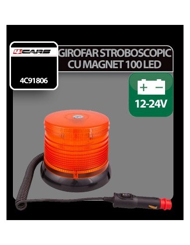 |AutoNeo.roGirofar stroboscopic galben cu magnet, 100 Led 12/24V