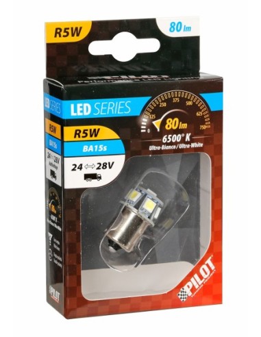 |AutoNeo.roBec Hyper-Led18 - 6SMD 24/28V R5W soclu metal BA15s 1buc - Alb