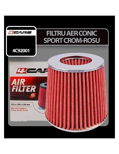 |AutoNeo.roFiltru aer conic sport 4Cars - Crom/Rosu