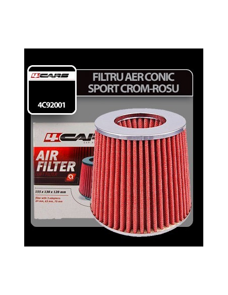 |AutoNeo.roFiltru aer conic sport 4Cars - Crom/Rosu