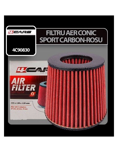|AutoNeo.roFiltru aer conic sport 4Cars - Carbon/Rosu