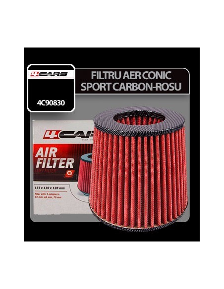 |AutoNeo.roFiltru aer conic sport 4Cars - Carbon/Rosu