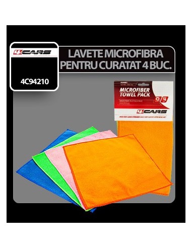 |AutoNeo.roLavete microfibra pentru curatat 30x30cm 4buc 4Cars