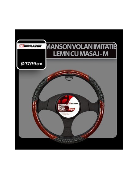 |AutoNeo.roManson volan imitatie lemn si masaj 4Cars - M - Ø 37/39cm