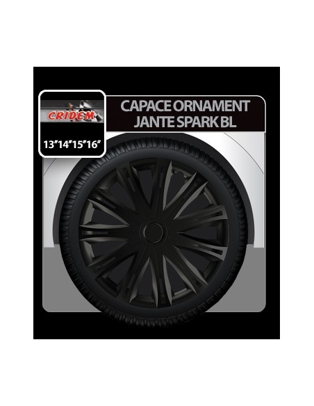 |AutoNeo.roCapace roti auto Spark BL 4buc - Negru - 13''