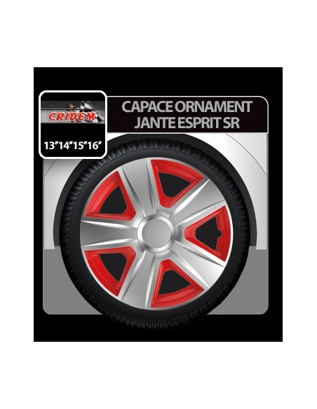 |AutoNeo.roCapace roti auto Esprit SR 4buc - Argintiu/Rosu - 16''