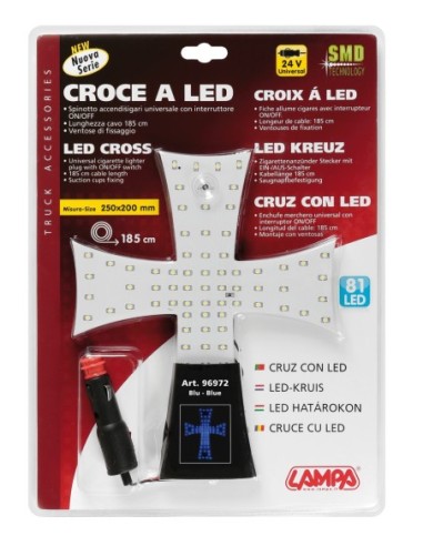 |AutoNeo.roOrnament interior cu leduri 81SMD 24V - Cruce - Albastru