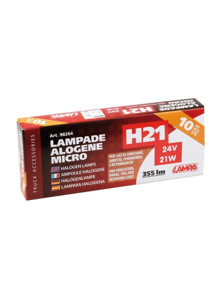 |AutoNeo.roBec halogen 24V - H21W - 21W soclu metal asimetric BAY9s 10buc Lampa