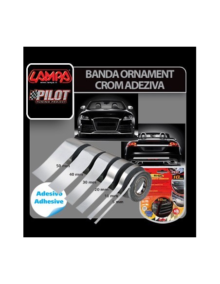 |AutoNeo.roBanda ornament crom adeziva Maniac - 10m x 5mm