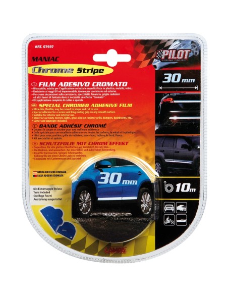 |AutoNeo.roBanda ornament crom adeziva Maniac - 10m x 30mm