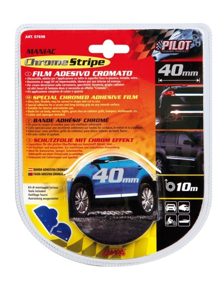 |AutoNeo.roBanda ornament crom adeziva Maniac - 10m x 40mm