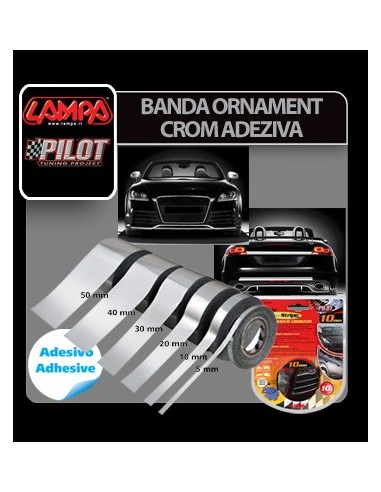 |AutoNeo.roBanda ornament crom adeziva Maniac - 10m x 40mm