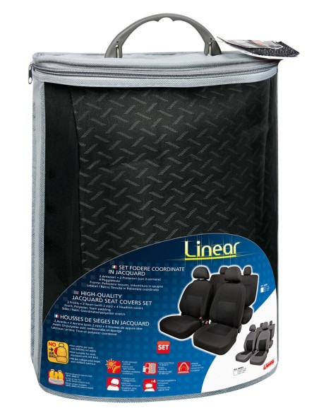 |AutoNeo.roHuse scaun Linear set 8buc jacquard high-quality - Negru