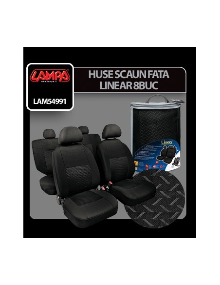 |AutoNeo.roHuse scaun Linear set 8buc jacquard high-quality - Negru