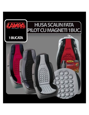 |AutoNeo.roHusa scaun fata Pilot cu magneti 1buc - Negru/Gri