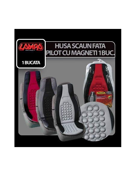 |AutoNeo.roHusa scaun fata Pilot cu magneti 1buc - Negru/Gri