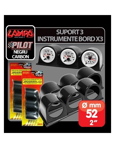 |AutoNeo.roSuport 3 instrumente bord X3 52mm - Carbon