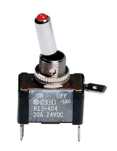 |AutoNeo.roIntrerupator basculant cu LED, 2 terminale 12V - 20A - Rosu