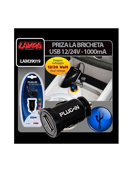 |AutoNeo.roPriza USB la bricheta 12/24V - 1000 mA