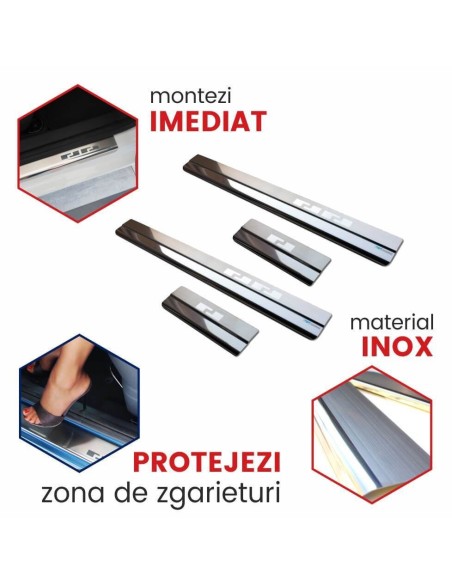 |AutoNeo.roProtectii inox praguri usi Skoda Superb II, caroserie Sedan, fabricatie 11.2009 - 08.2015 1
