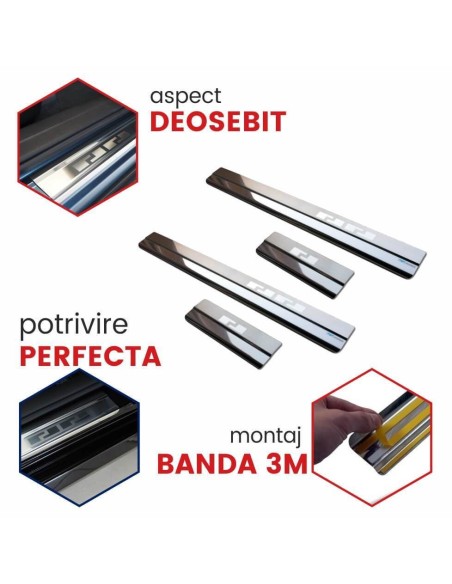 |AutoNeo.roProtectii inox praguri usi Skoda Octavia III, caroserie Combi, fabricatie 05.2013 - 05.2020 1