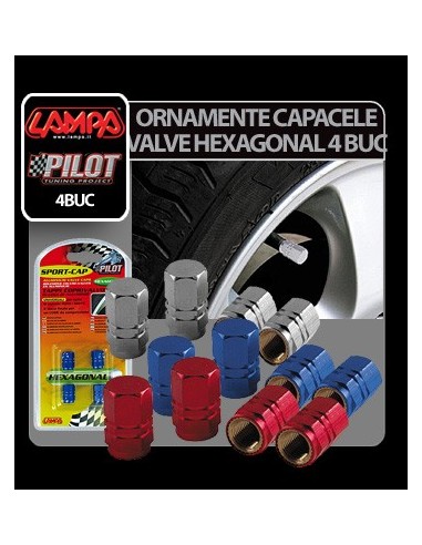 |AutoNeo.roOrnamente capacele valve Hexagonal 4buc - Rosu